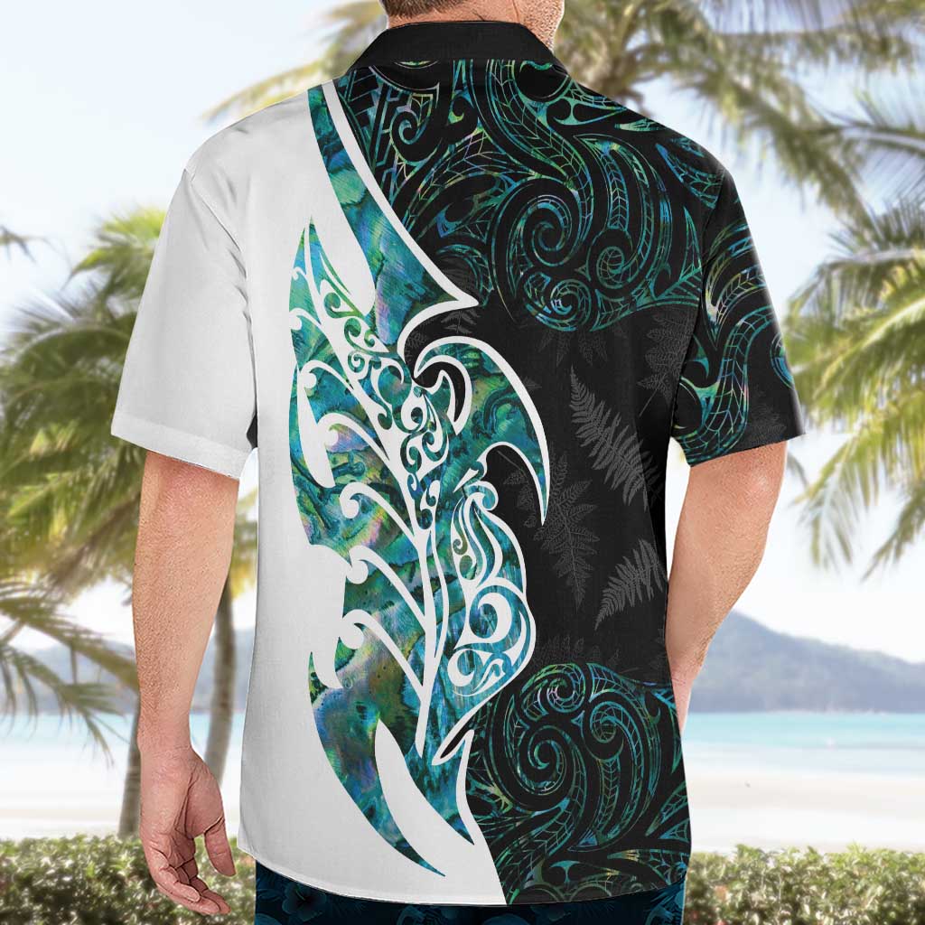 Proud Aotearoa Hawaiian Shirt Maori Silver Fern Mix Paua Shell Pattern - Vibe Hoodie Shop