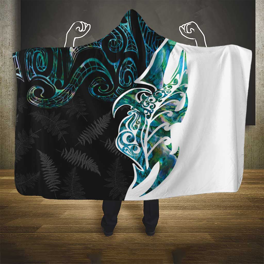 Proud Aotearoa Hooded Blanket Maori Silver Fern Mix Paua Shell Pattern