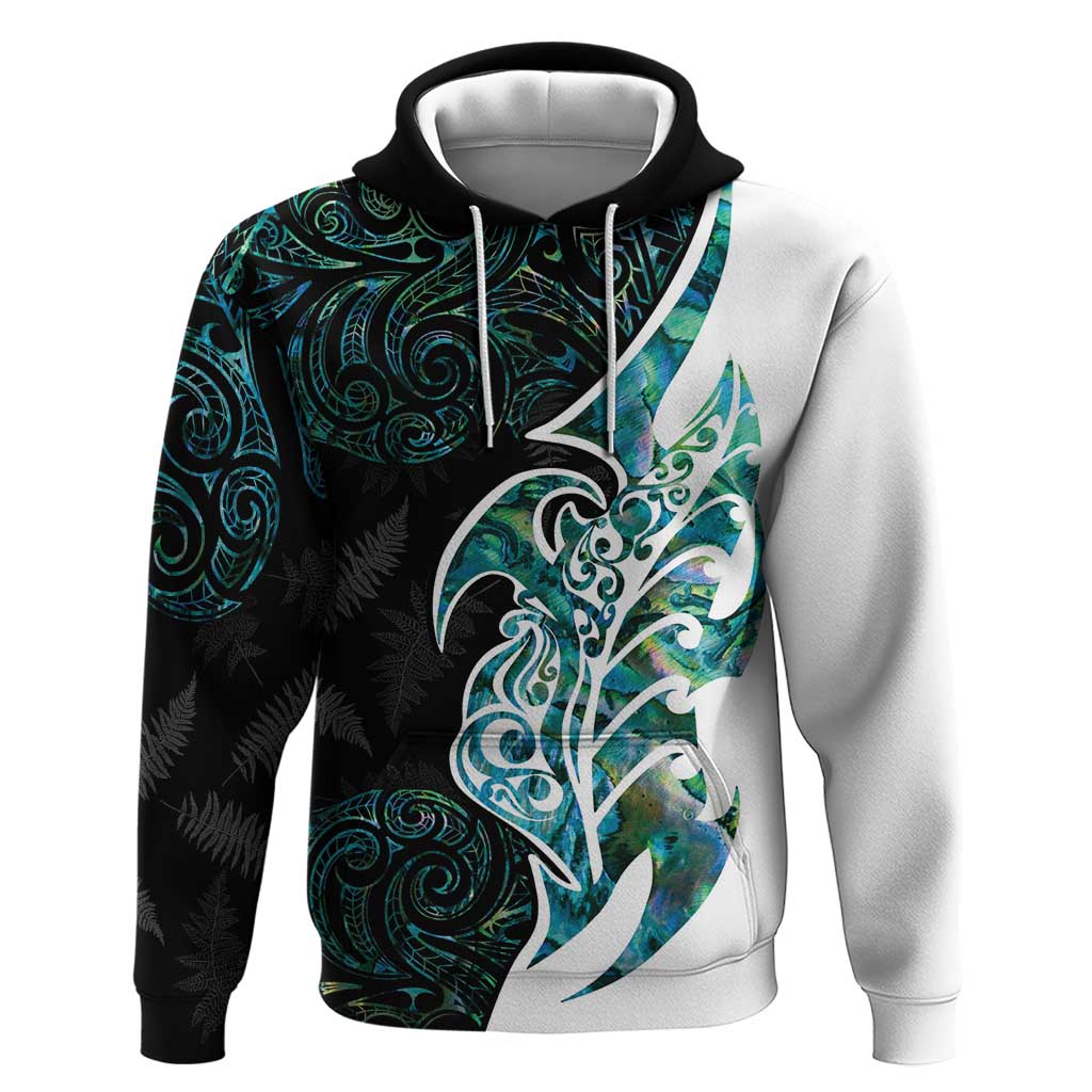 Proud Aotearoa Hoodie Maori Silver Fern Mix Paua Shell Pattern - Vibe Hoodie Shop