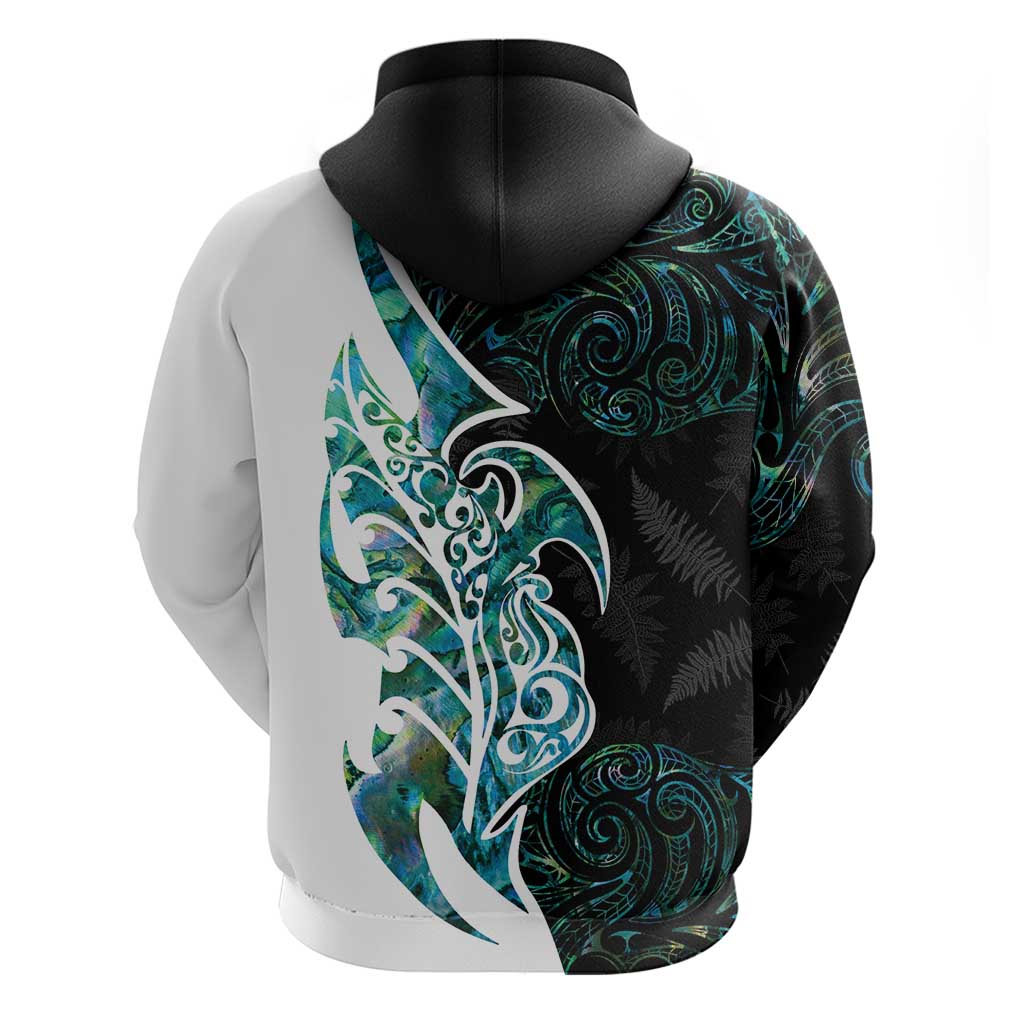 Proud Aotearoa Hoodie Maori Silver Fern Mix Paua Shell Pattern - Vibe Hoodie Shop