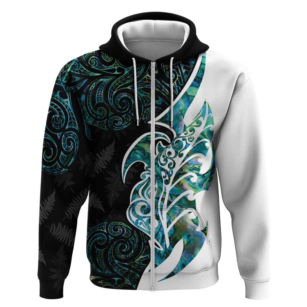 Proud Aotearoa Hoodie Maori Silver Fern Mix Paua Shell Pattern - Vibe Hoodie Shop