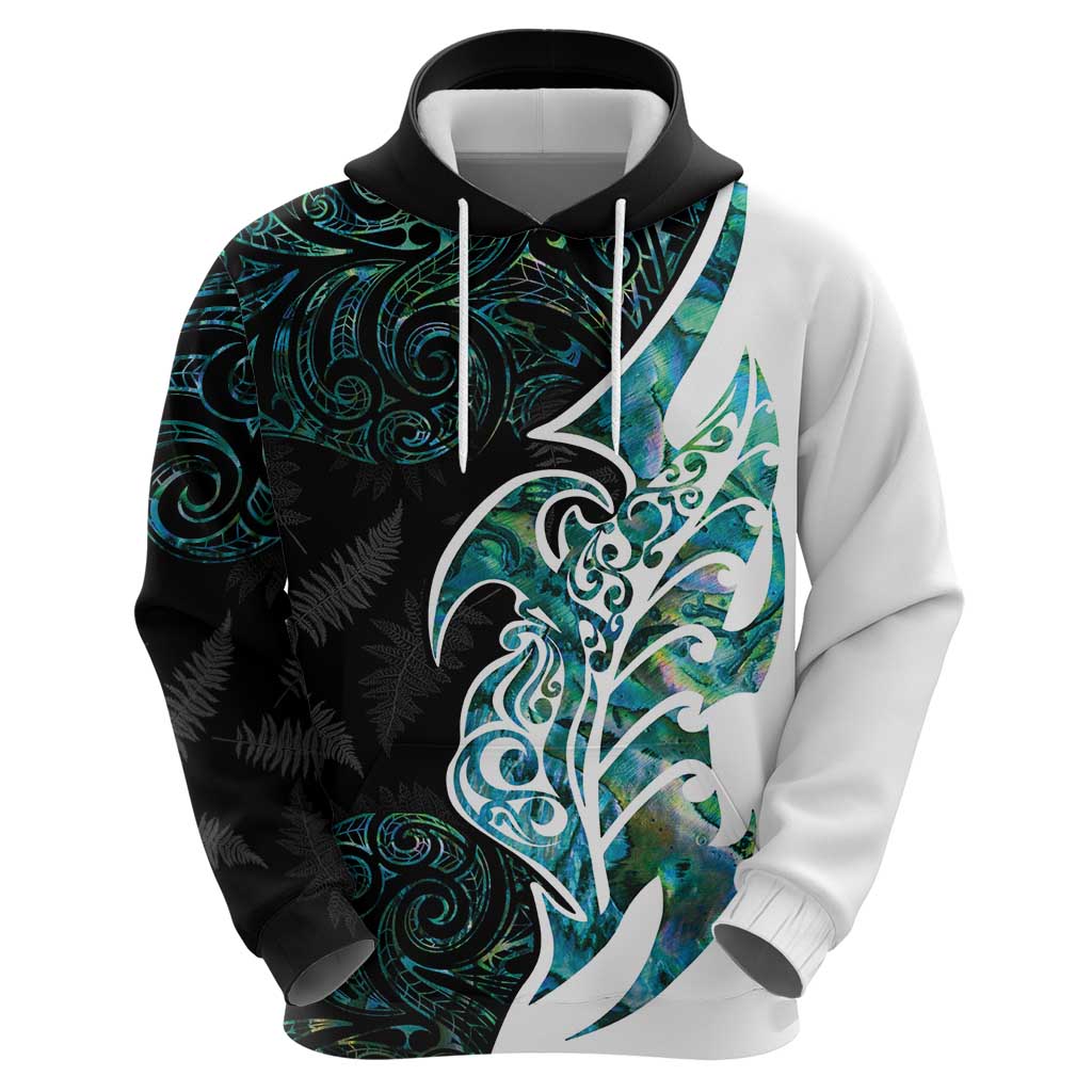 Proud Aotearoa Hoodie Maori Silver Fern Mix Paua Shell Pattern - Vibe Hoodie Shop