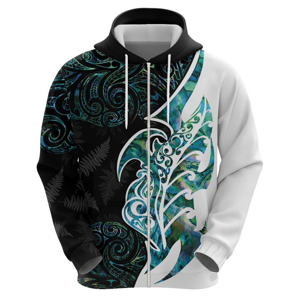 Proud Aotearoa Hoodie Maori Silver Fern Mix Paua Shell Pattern - Vibe Hoodie Shop