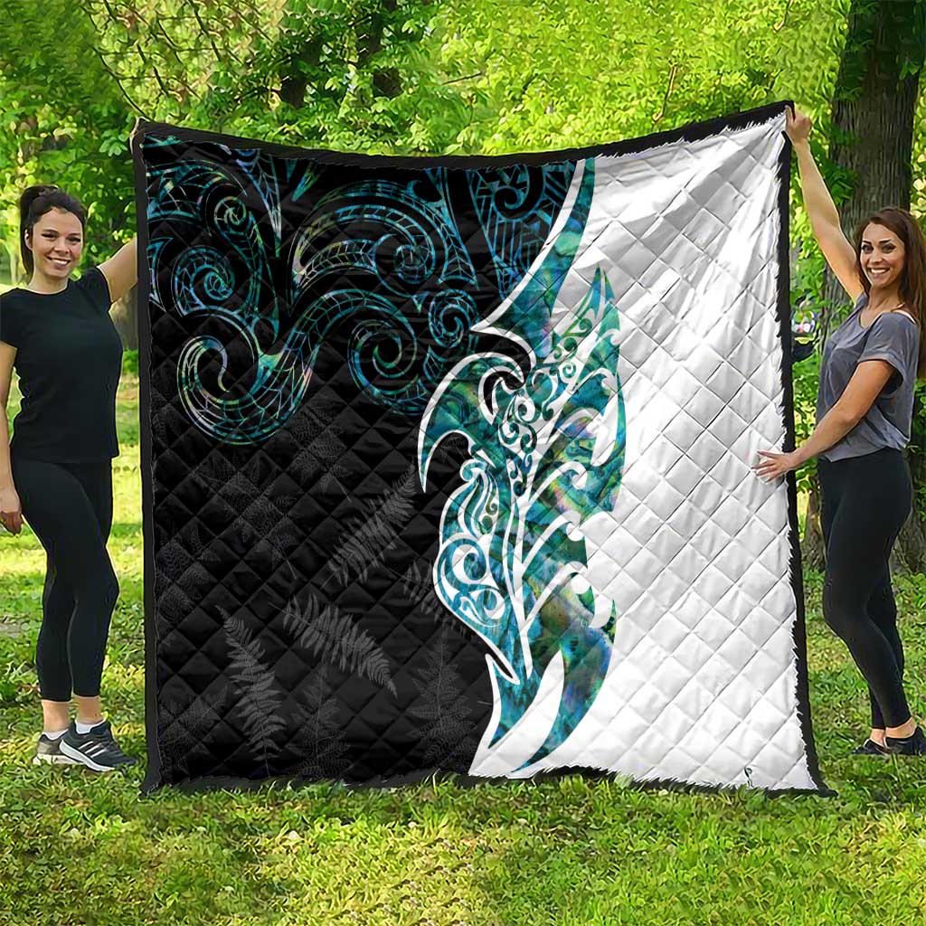 Proud Aotearoa Quilt Maori Silver Fern Mix Paua Shell Pattern - Vibe Hoodie Shop