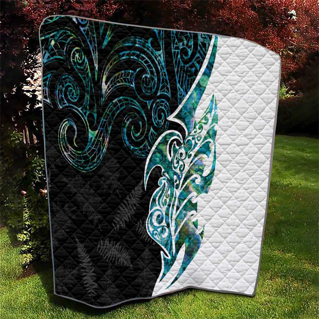 Proud Aotearoa Quilt Maori Silver Fern Mix Paua Shell Pattern - Vibe Hoodie Shop