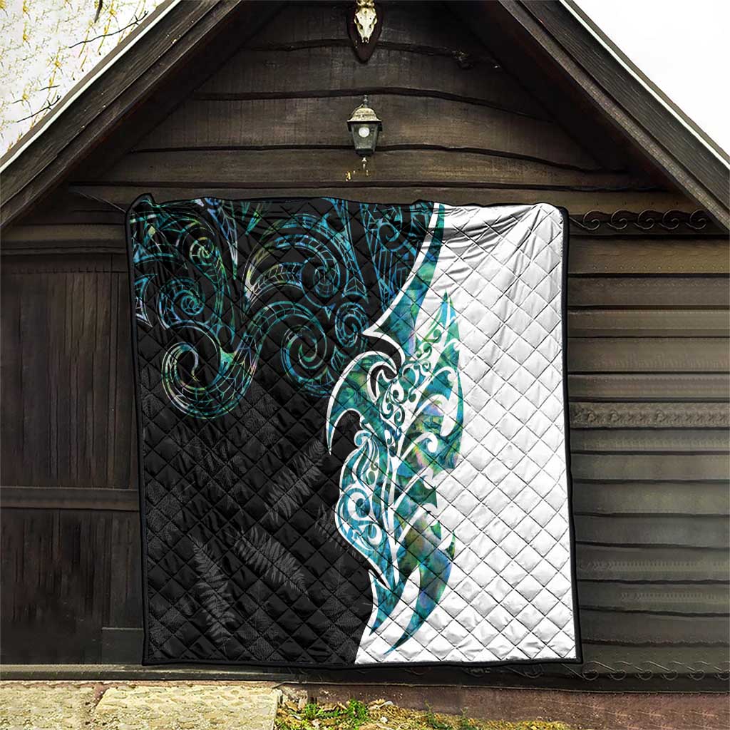 Proud Aotearoa Quilt Maori Silver Fern Mix Paua Shell Pattern - Vibe Hoodie Shop