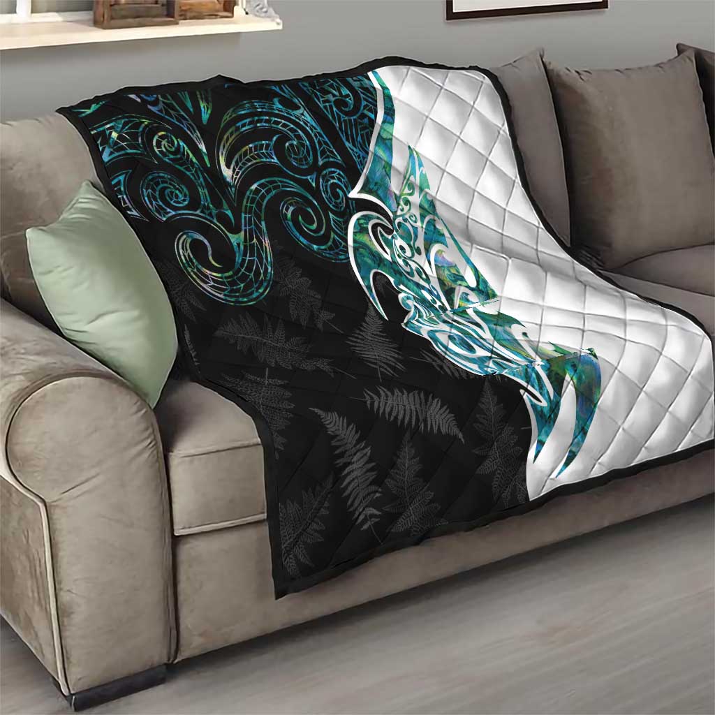 Proud Aotearoa Quilt Maori Silver Fern Mix Paua Shell Pattern - Vibe Hoodie Shop