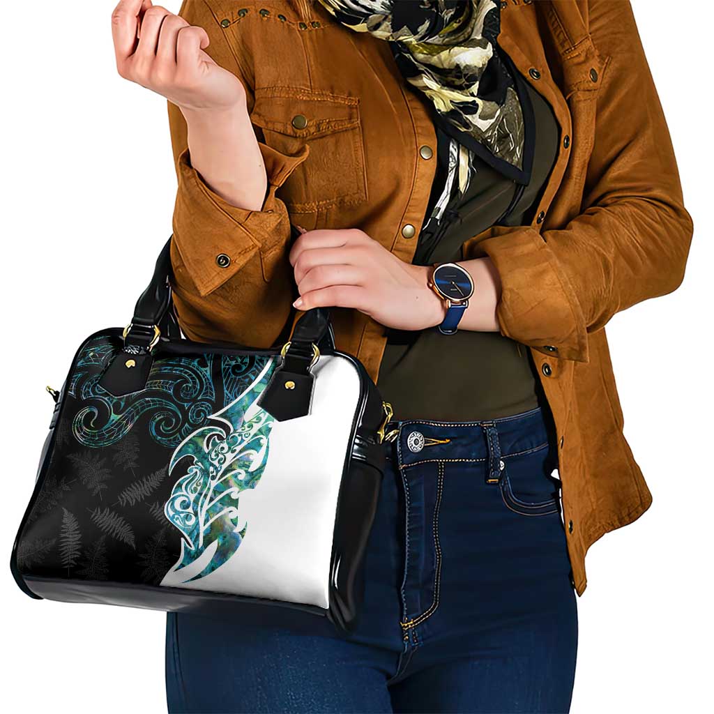 Proud Aotearoa Shoulder Handbag Maori Silver Fern Mix Paua Shell Pattern - Vibe Hoodie Shop