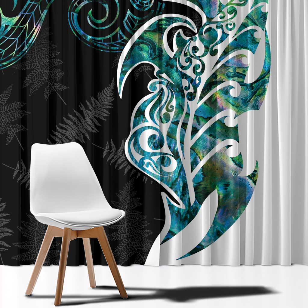 Proud Aotearoa Window Curtain Maori Silver Fern Mix Paua Shell Pattern