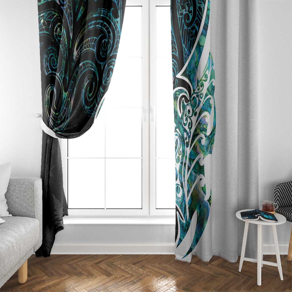 Proud Aotearoa Window Curtain Maori Silver Fern Mix Paua Shell Pattern