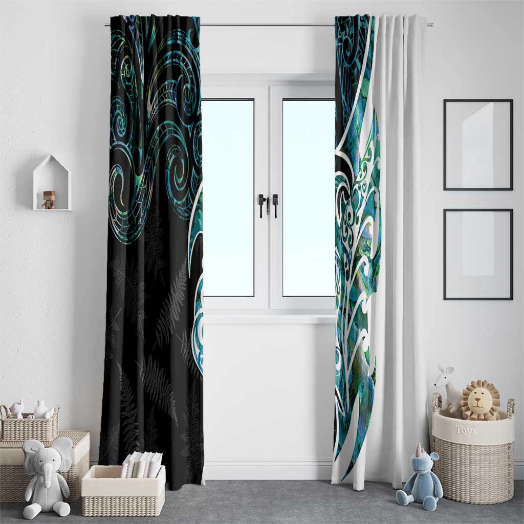 Proud Aotearoa Window Curtain Maori Silver Fern Mix Paua Shell Pattern