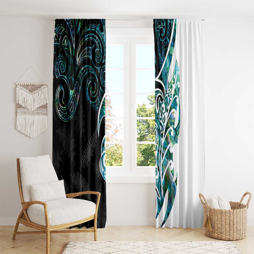 Proud Aotearoa Window Curtain Maori Silver Fern Mix Paua Shell Pattern