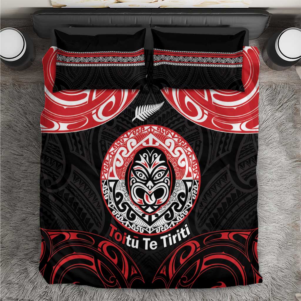 Aotearoa Toitu Te Tiriti Bedding Set Haka Tiki Honour The Treaty - Vibe Hoodie Shop