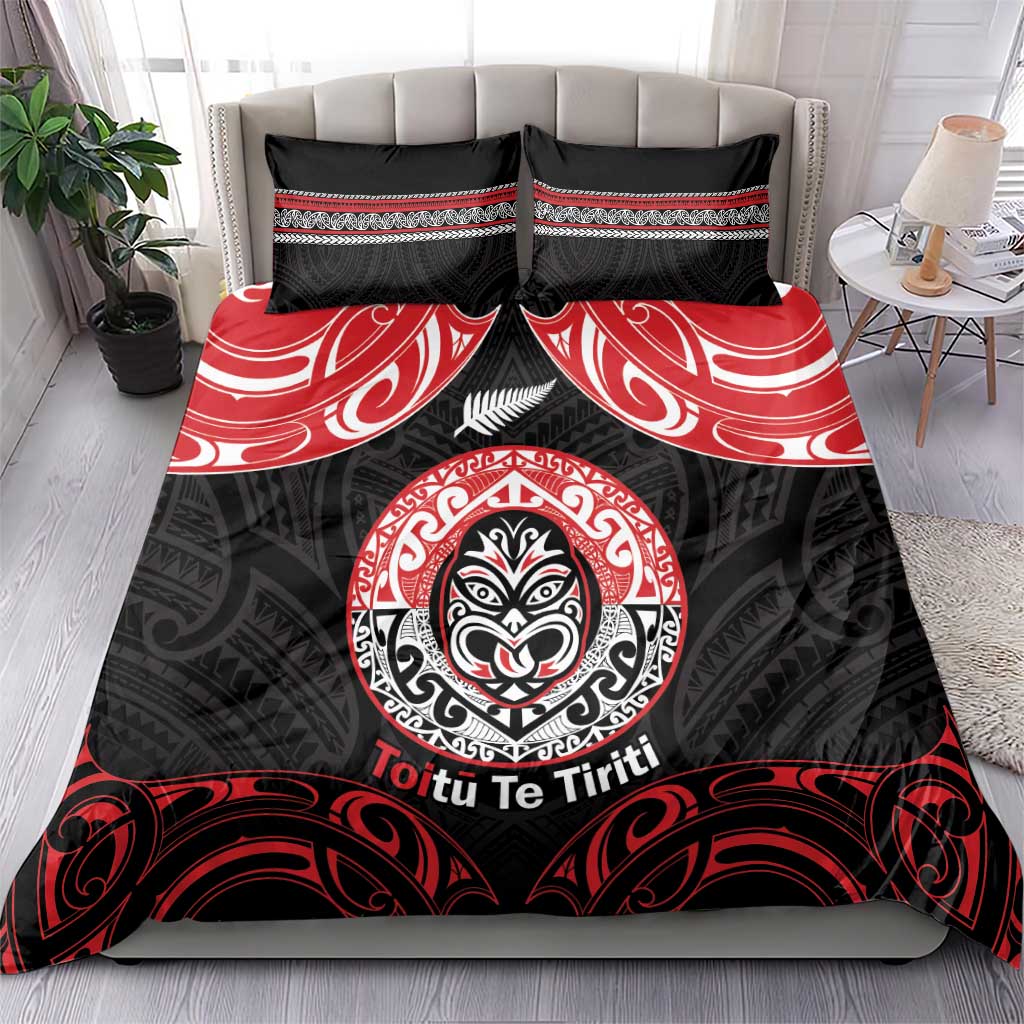 Aotearoa Toitu Te Tiriti Bedding Set Haka Tiki Honour The Treaty - Vibe Hoodie Shop