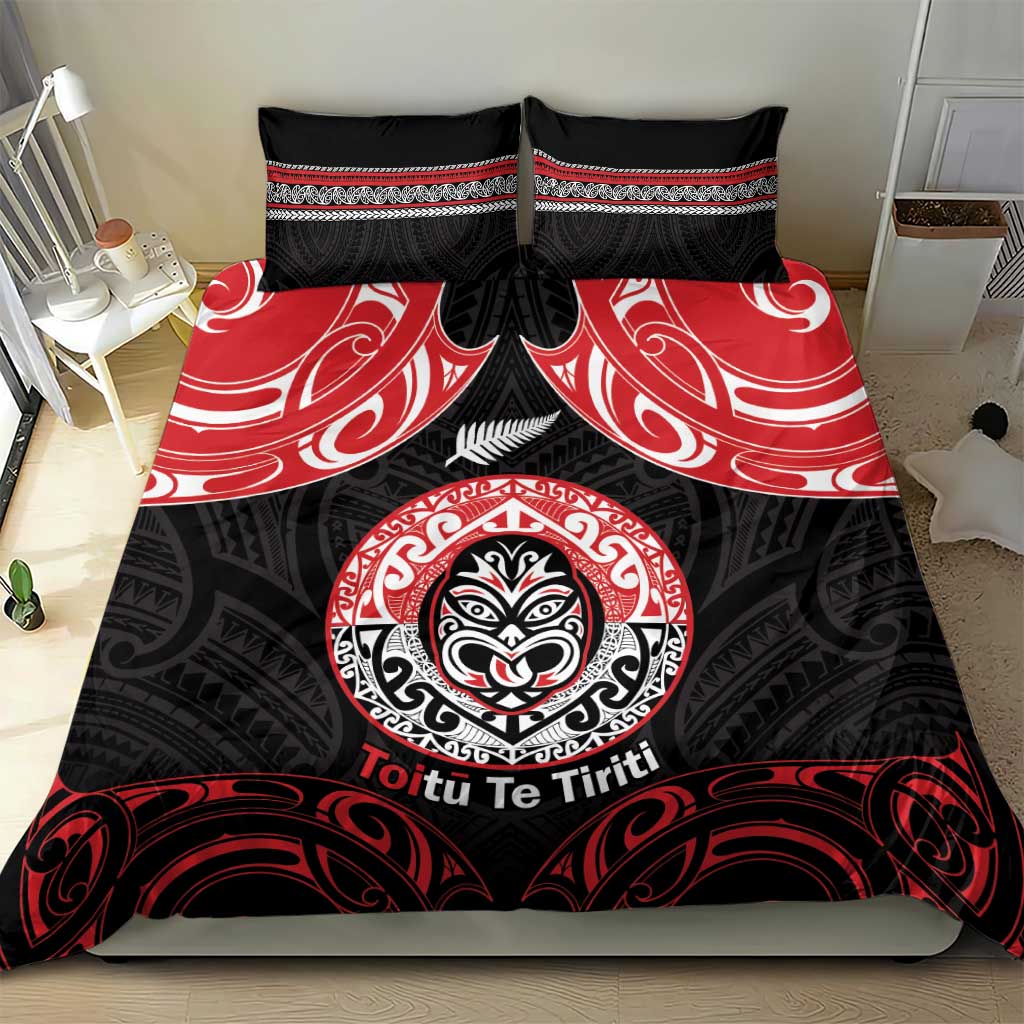 Aotearoa Toitu Te Tiriti Bedding Set Haka Tiki Honour The Treaty - Vibe Hoodie Shop