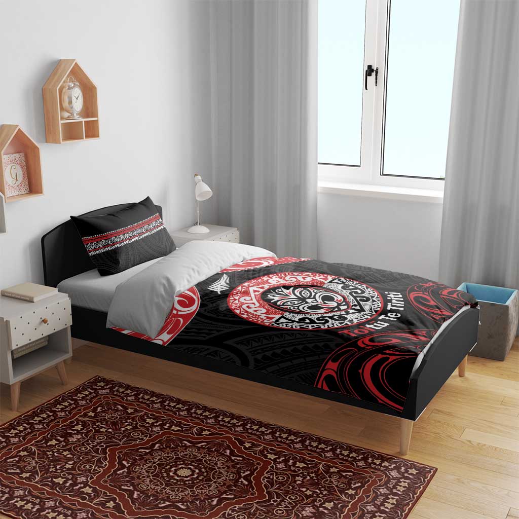 Aotearoa Toitu Te Tiriti Bedding Set Haka Tiki Honour The Treaty - Vibe Hoodie Shop