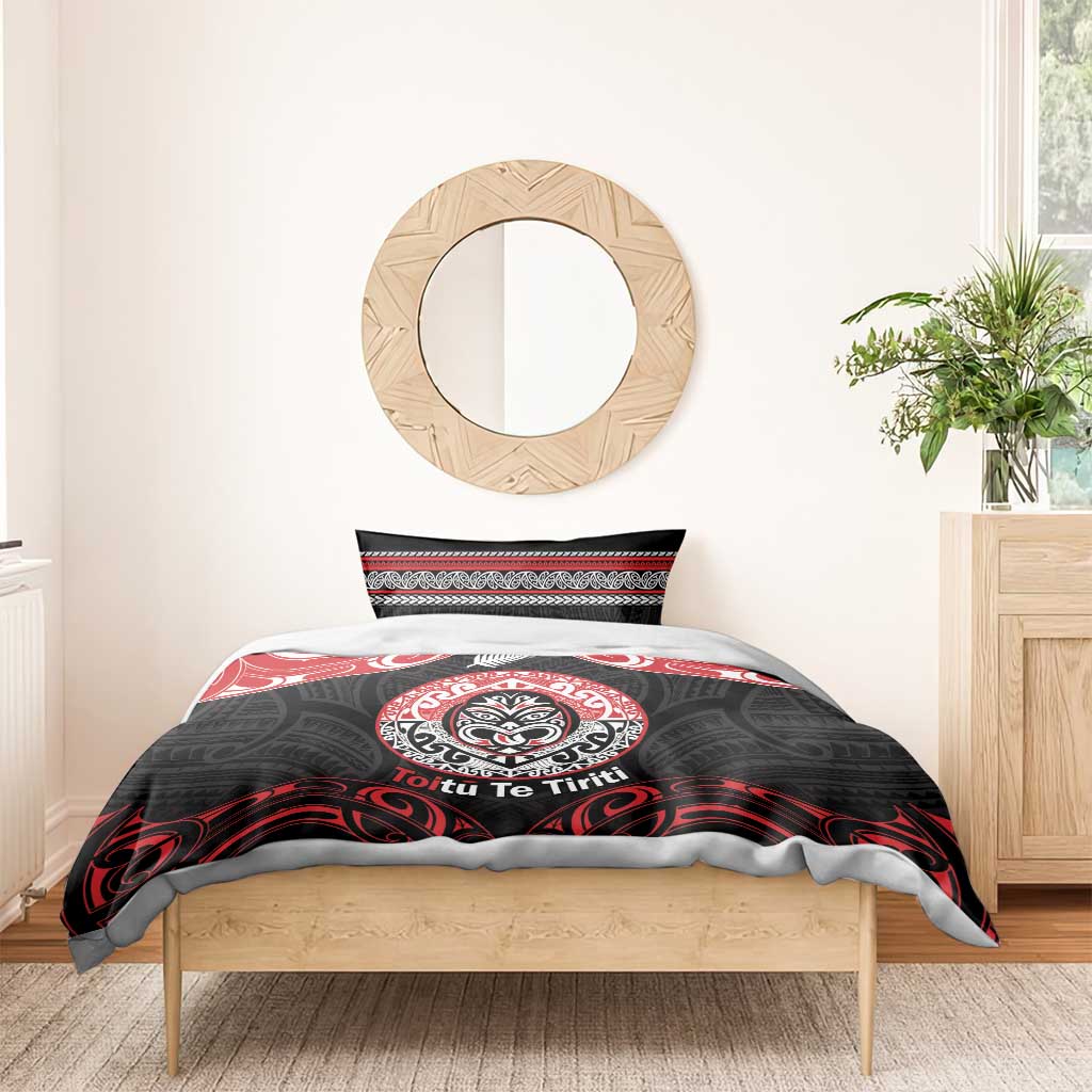 Aotearoa Toitu Te Tiriti Bedding Set Haka Tiki Honour The Treaty - Vibe Hoodie Shop