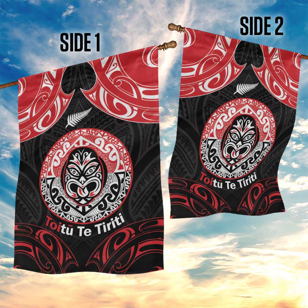 Aotearoa Toitu Te Tiriti Garden Flag Haka Tiki Honour The Treaty - Vibe Hoodie Shop