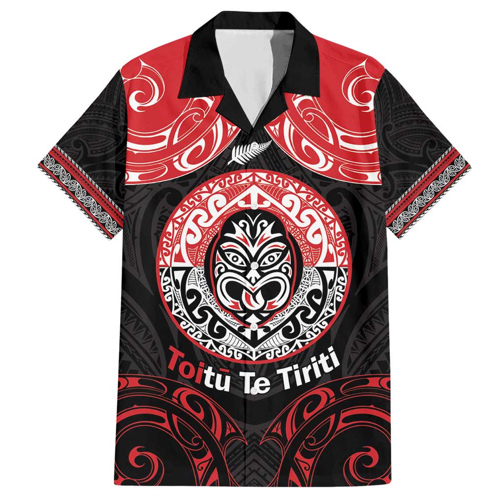 Aotearoa Toitu Te Tiriti Hawaiian Shirt Haka Tiki Honour The Treaty - Vibe Hoodie Shop