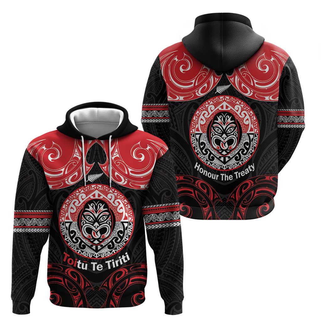 Aotearoa Toitu Te Tiriti Hoodie Haka Tiki Honour The Treaty - Vibe Hoodie Shop