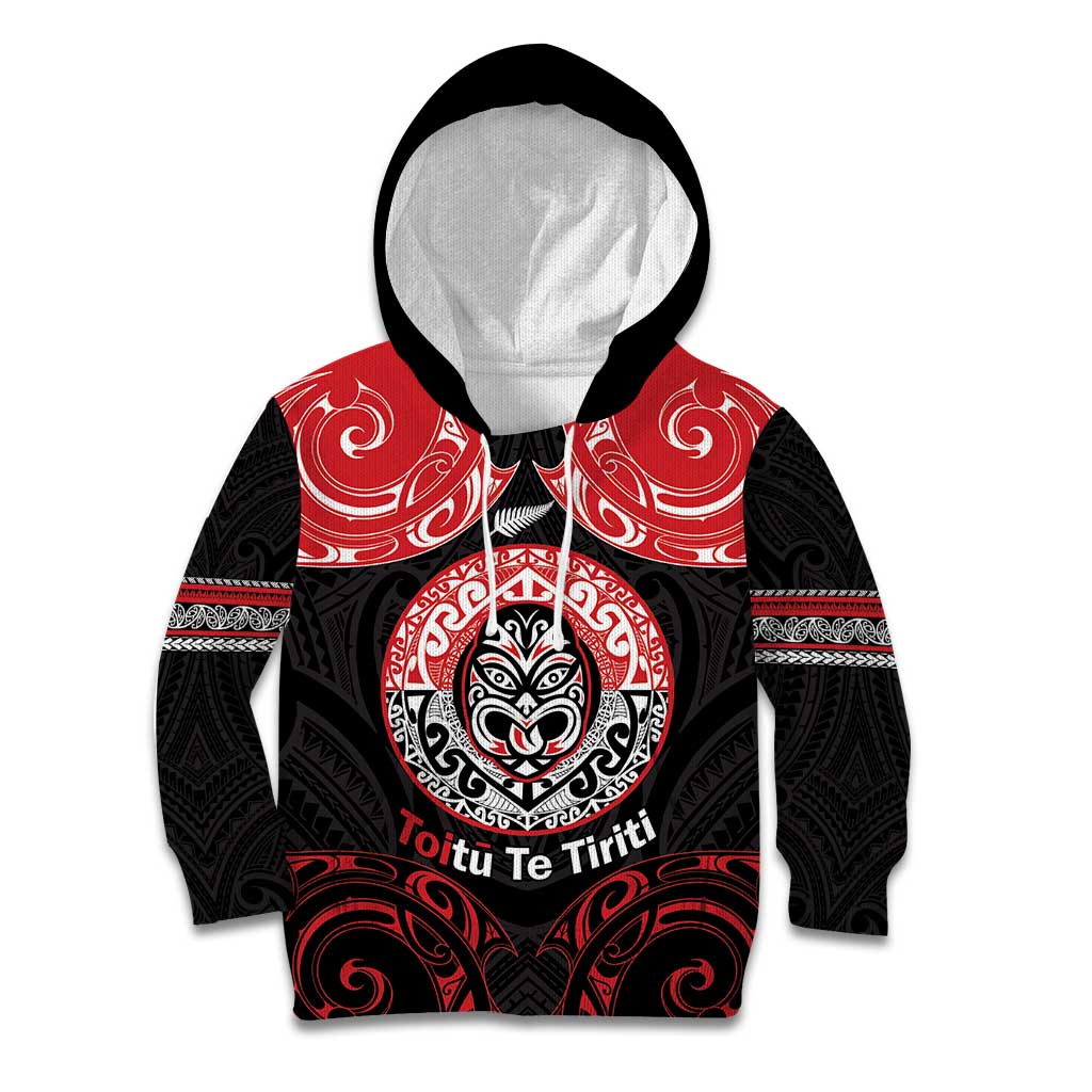 Aotearoa Toitu Te Tiriti Kid Hoodie Haka Tiki Honour The Treaty - Vibe Hoodie Shop