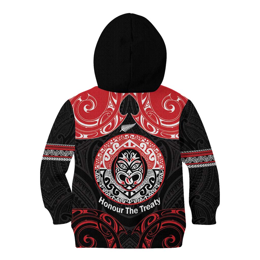 Aotearoa Toitu Te Tiriti Kid Hoodie Haka Tiki Honour The Treaty - Vibe Hoodie Shop