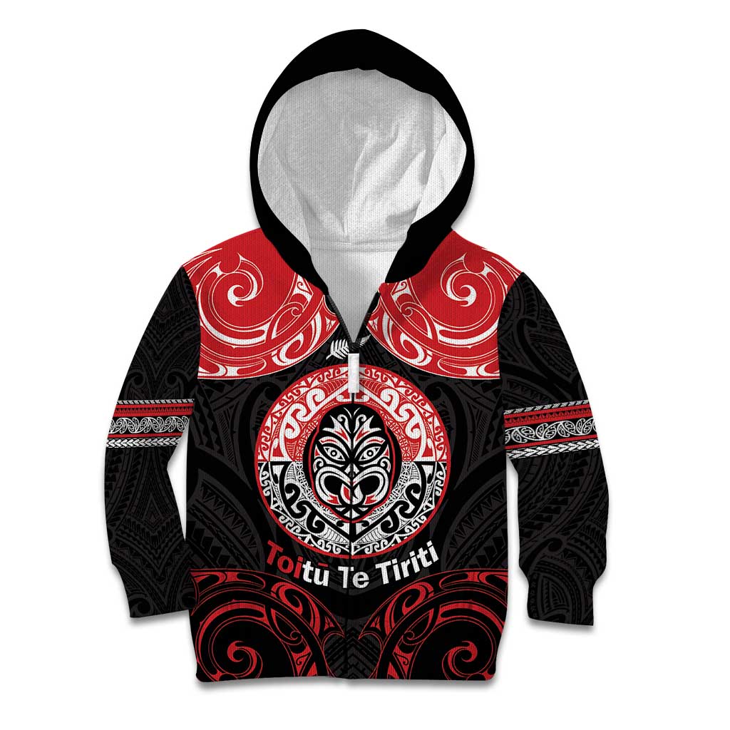 Aotearoa Toitu Te Tiriti Kid Hoodie Haka Tiki Honour The Treaty - Vibe Hoodie Shop