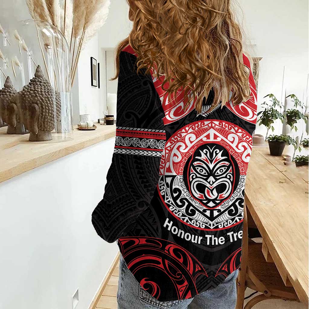 Aotearoa Toitu Te Tiriti Women Casual Shirt Haka Tiki Honour The Treaty - Vibe Hoodie Shop