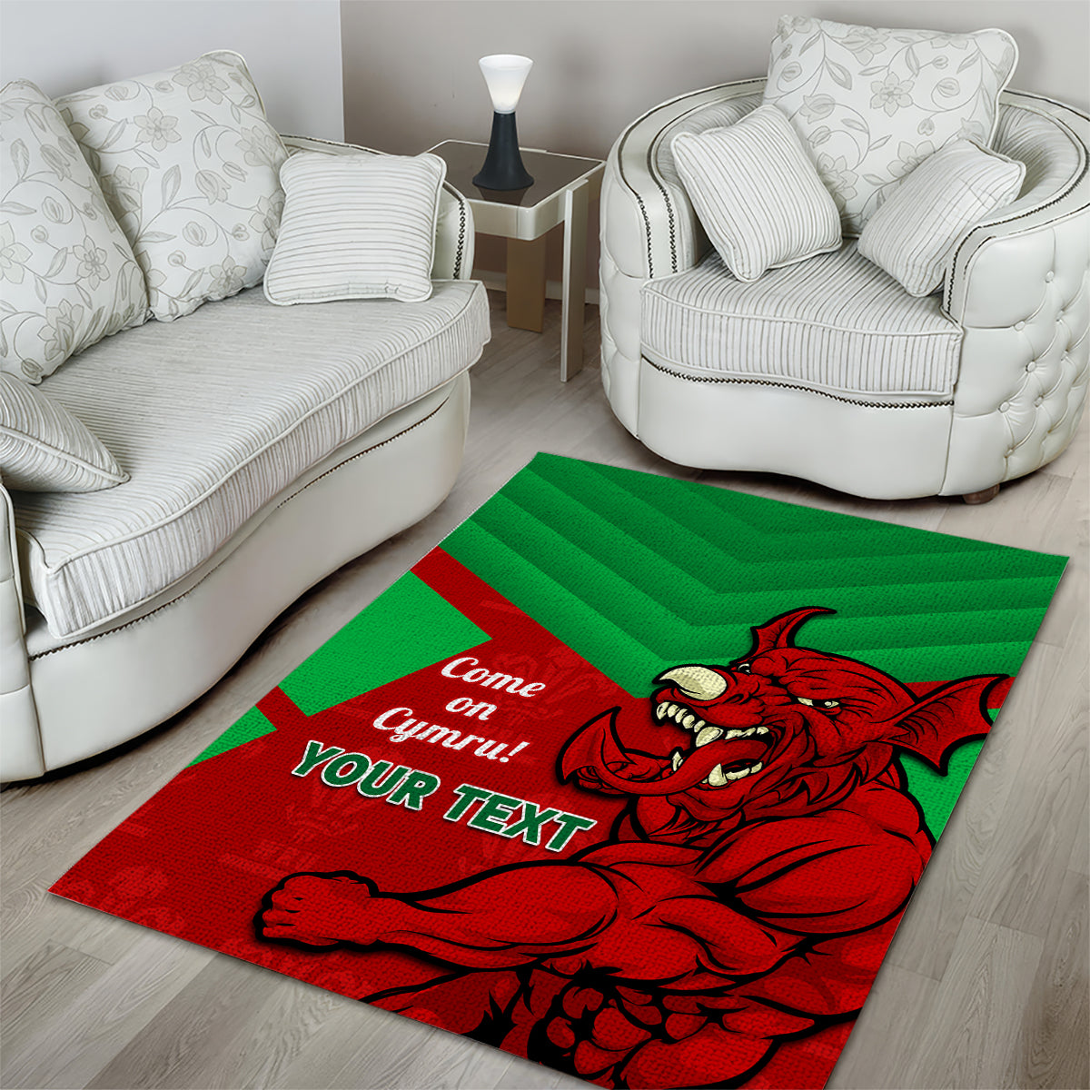 Custom Wales Rugby Area Rug 2024 Six Nations Come On Cymru Mascot Sporty - Vibe Hoodie Shop