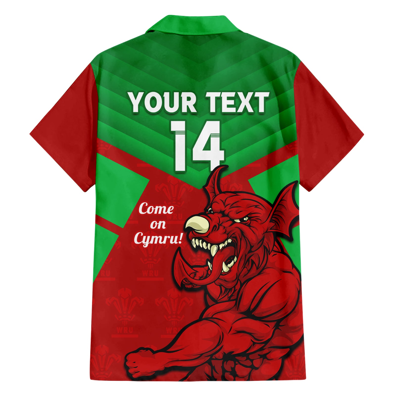 Custom Wales Rugby Hawaiian Shirt 2024 Six Nations Come On Cymru Mascot Sporty - Vibe Hoodie Shop