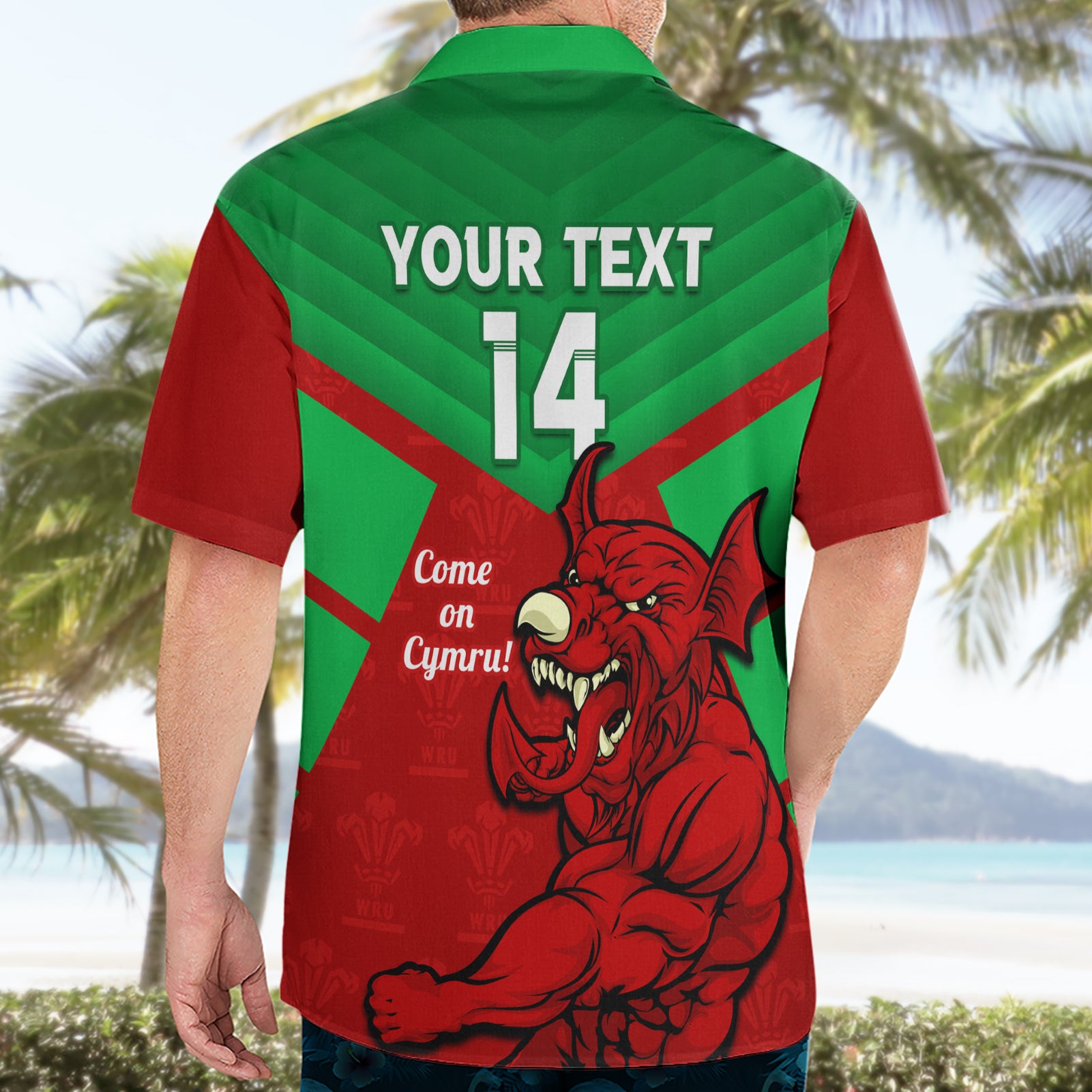 Custom Wales Rugby Hawaiian Shirt 2024 Six Nations Come On Cymru Mascot Sporty - Vibe Hoodie Shop