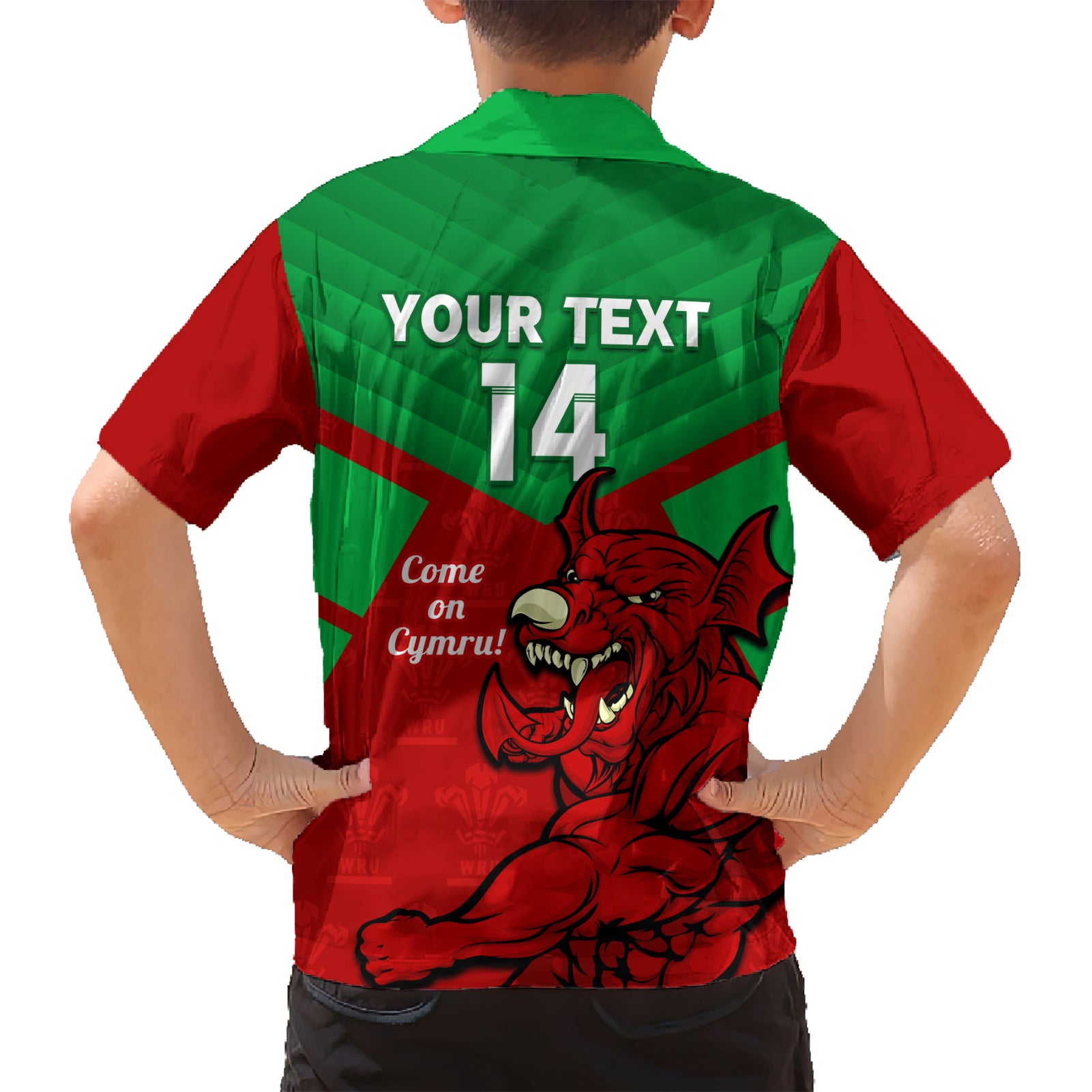Custom Wales Rugby Hawaiian Shirt 2024 Six Nations Come On Cymru Mascot Sporty - Vibe Hoodie Shop