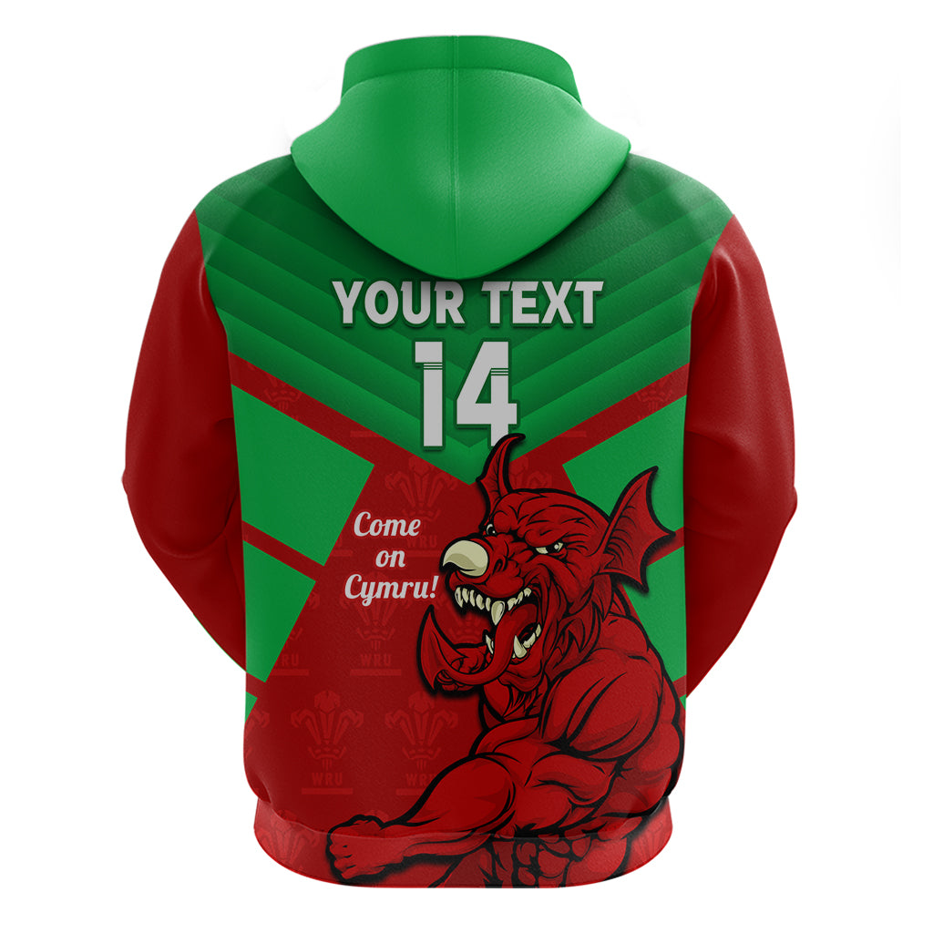 Custom Wales Rugby Hoodie 2024 Six Nations Come On Cymru Mascot Sporty - Vibe Hoodie Shop