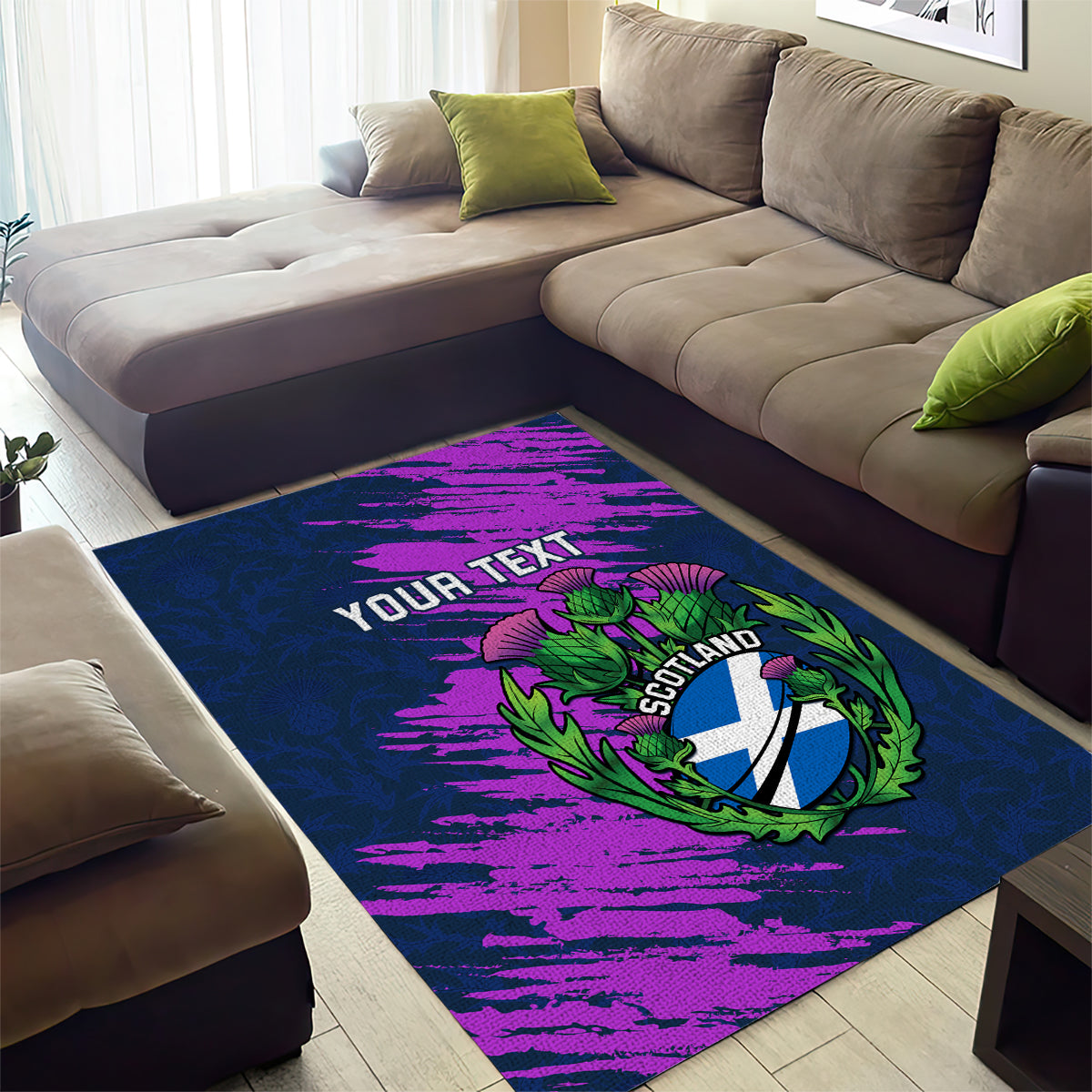 Custom Scotland Rugby Area Rug 2024 Six Nations Go Scottish Thistle - Vibe Hoodie Shop