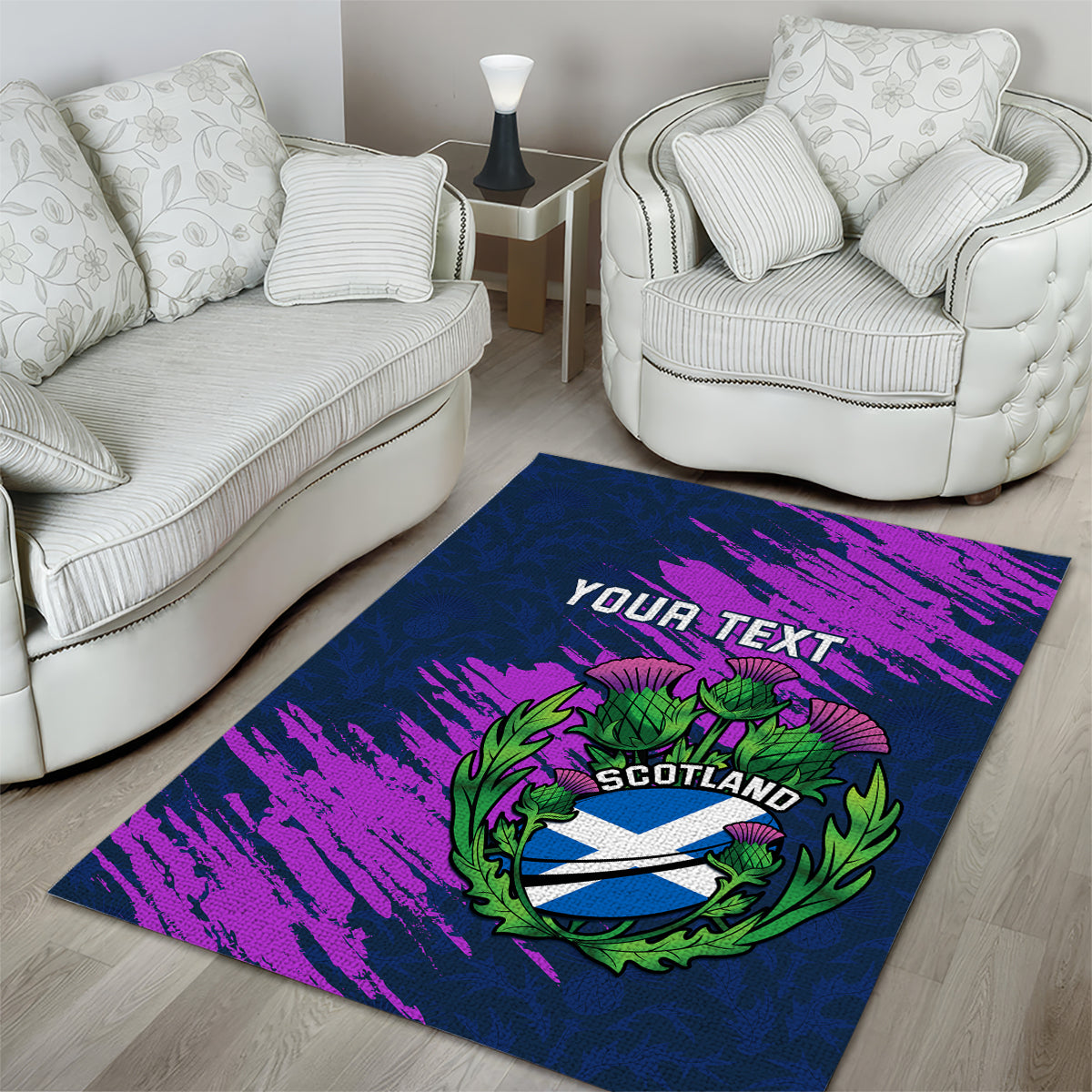 Custom Scotland Rugby Area Rug 2024 Six Nations Go Scottish Thistle - Vibe Hoodie Shop