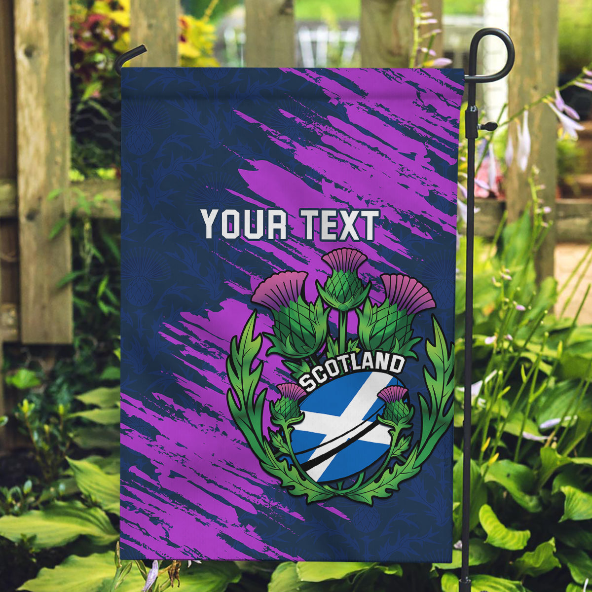 Custom Scotland Rugby Garden Flag 2024 Six Nations Go Scottish Thistle - Vibe Hoodie Shop