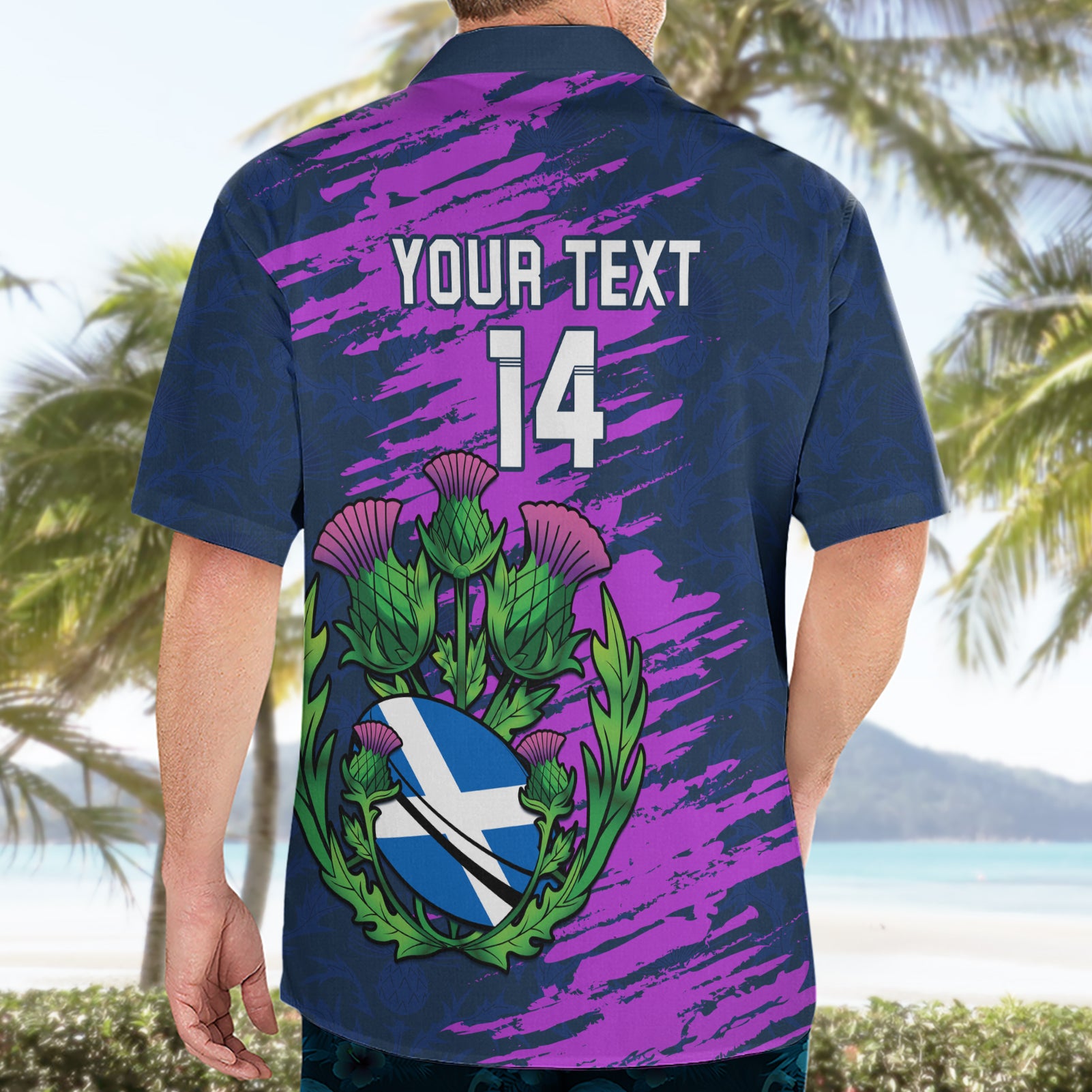 Custom Scotland Rugby Hawaiian Shirt 2024 Six Nations Go Scottish Thistle - Vibe Hoodie Shop