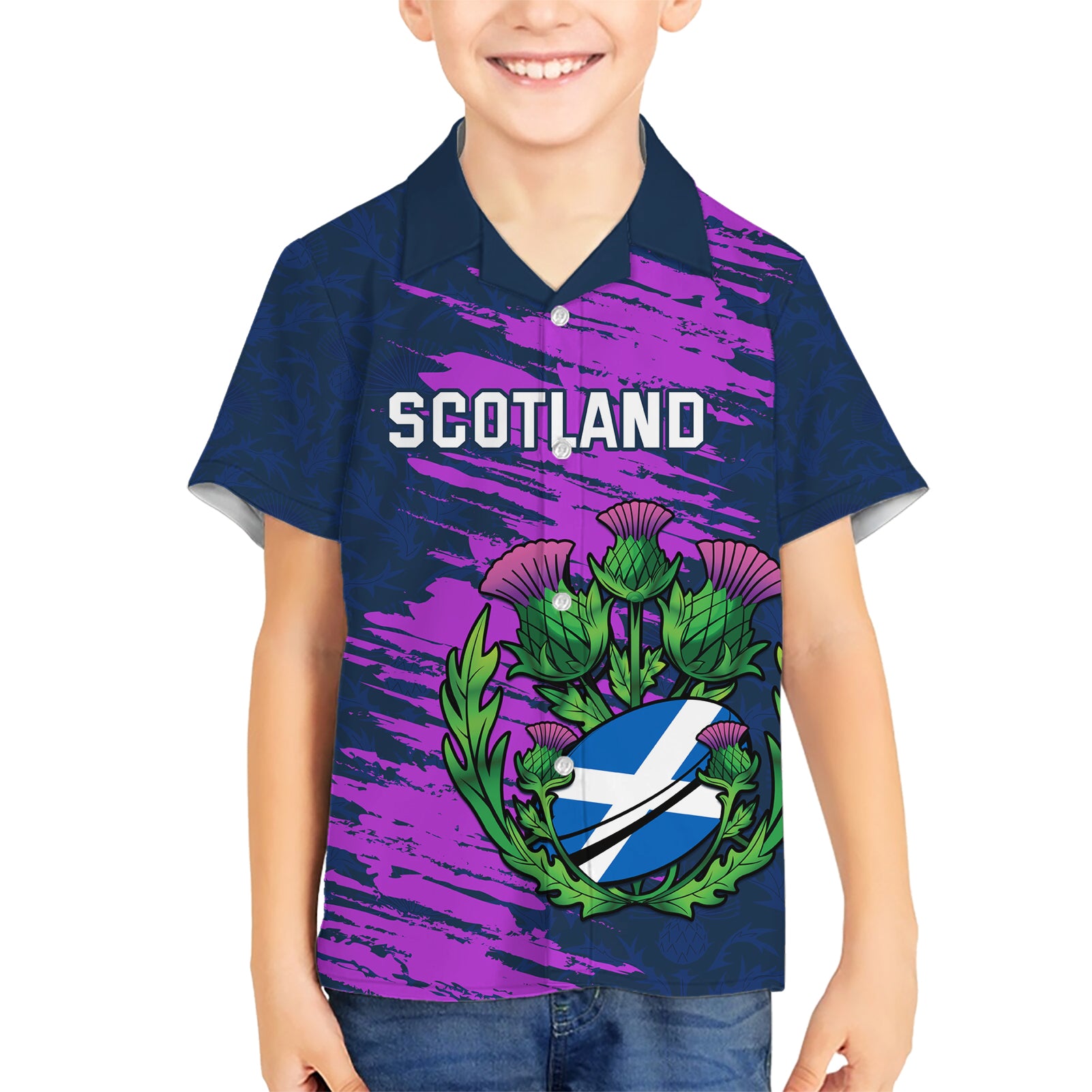 Custom Scotland Rugby Hawaiian Shirt 2024 Six Nations Go Scottish Thistle - Vibe Hoodie Shop