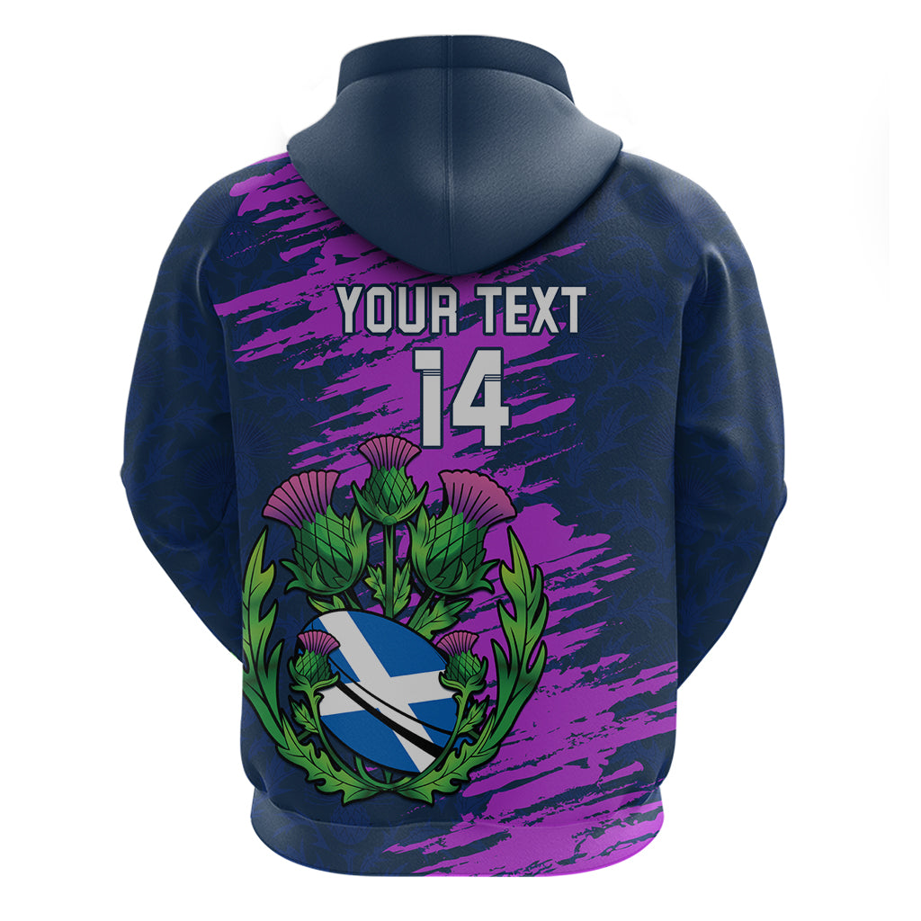 Custom Scotland Rugby Hoodie 2024 Six Nations Go Scottish Thistle - Vibe Hoodie Shop
