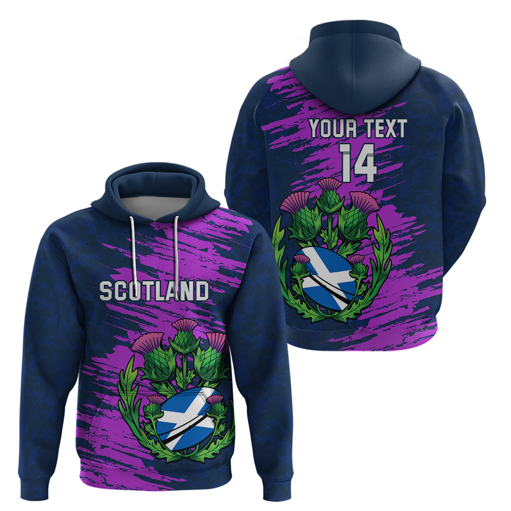 Custom Scotland Rugby Hoodie 2024 Six Nations Go Scottish Thistle - Vibe Hoodie Shop