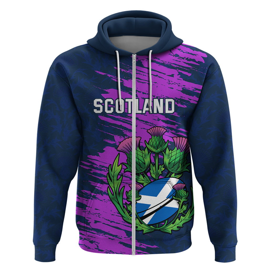 Custom Scotland Rugby Hoodie 2024 Six Nations Go Scottish Thistle - Vibe Hoodie Shop