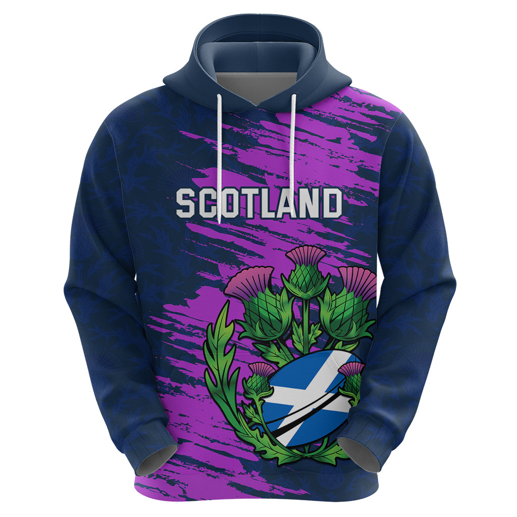 Custom Scotland Rugby Hoodie 2024 Six Nations Go Scottish Thistle - Vibe Hoodie Shop
