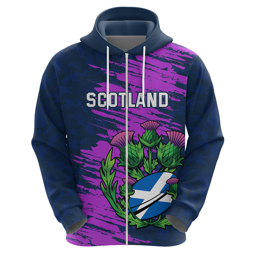 Custom Scotland Rugby Hoodie 2024 Six Nations Go Scottish Thistle - Vibe Hoodie Shop