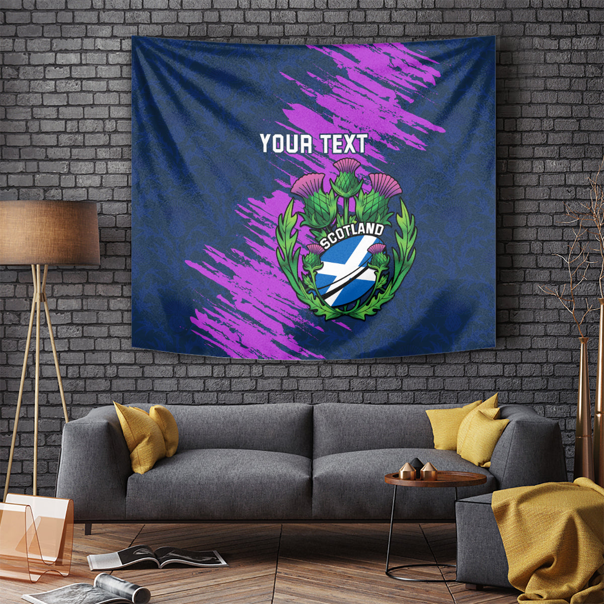 Custom Scotland Rugby Tapestry 2024 Six Nations Go Scottish Thistle - Vibe Hoodie Shop