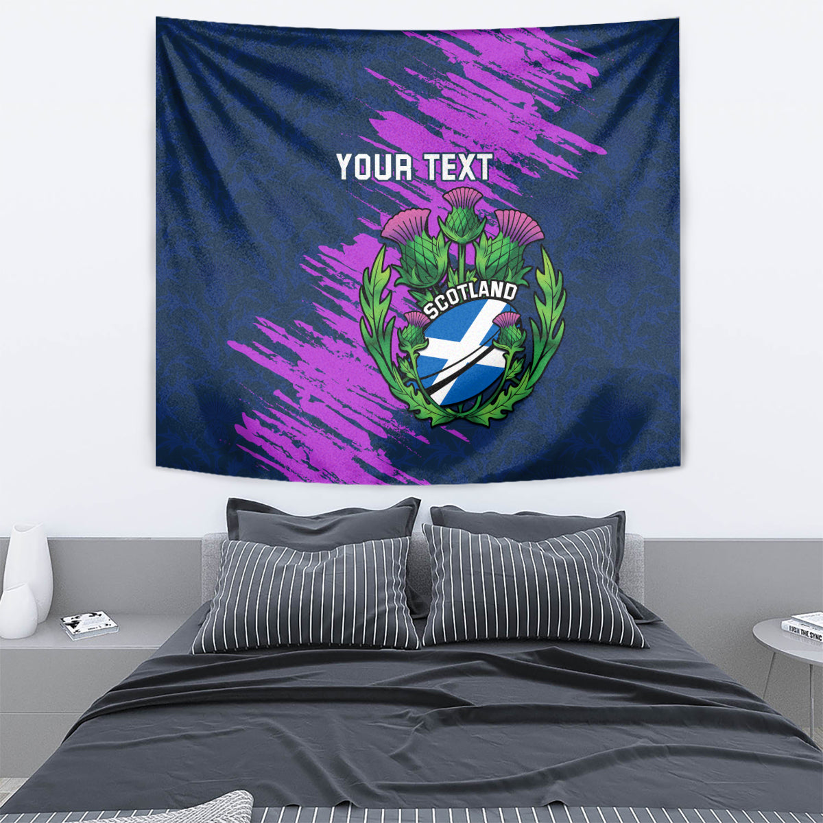 Custom Scotland Rugby Tapestry 2024 Six Nations Go Scottish Thistle - Vibe Hoodie Shop