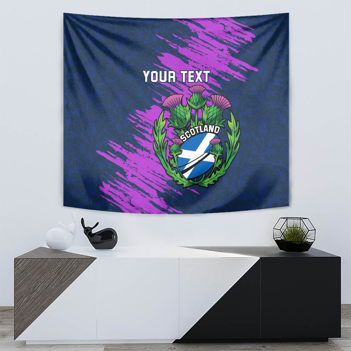 Custom Scotland Rugby Tapestry 2024 Six Nations Go Scottish Thistle - Vibe Hoodie Shop