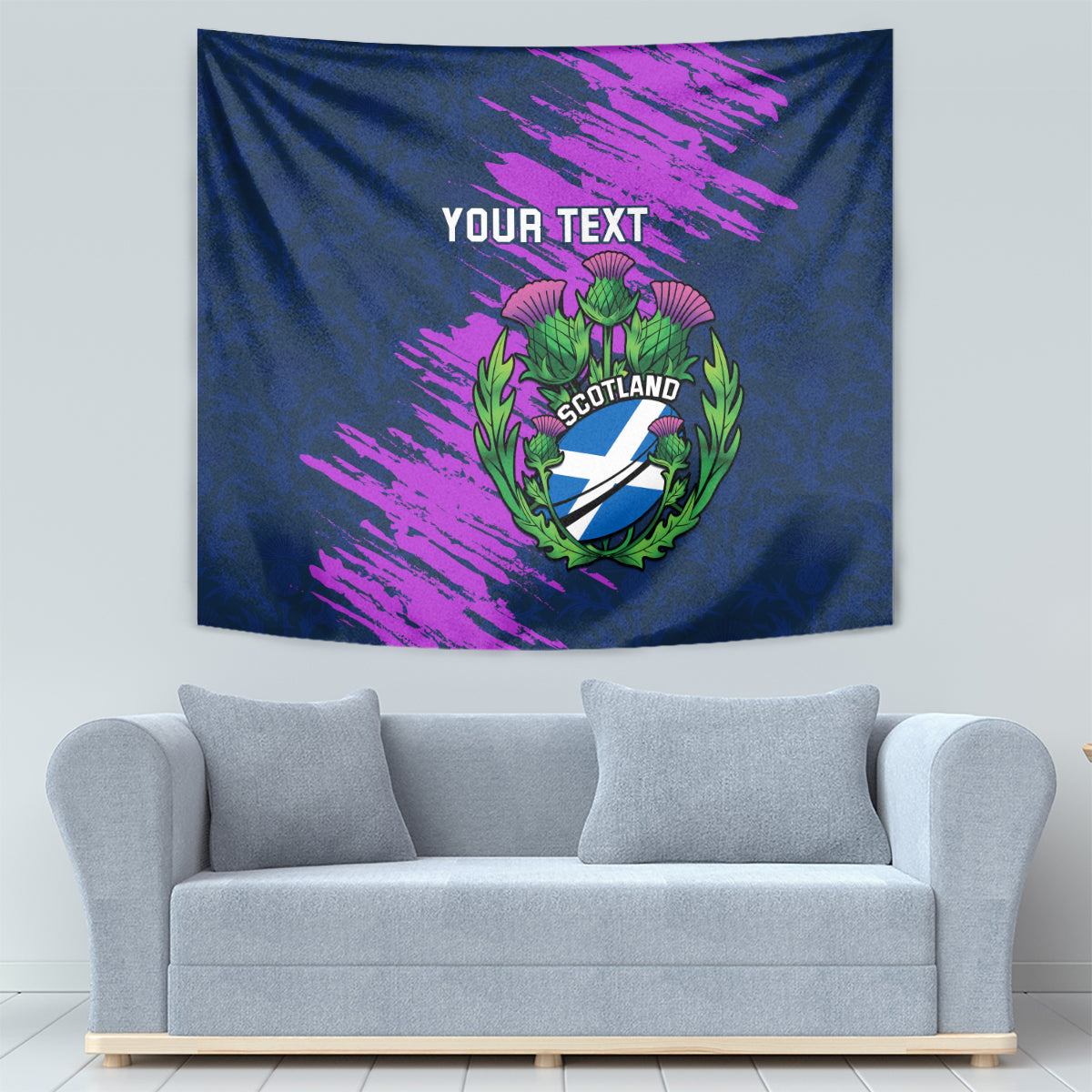 Custom Scotland Rugby Tapestry 2024 Six Nations Go Scottish Thistle - Vibe Hoodie Shop