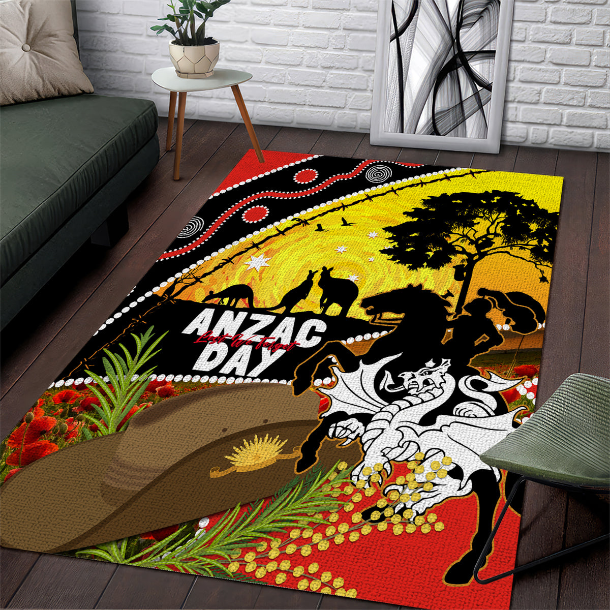 Dragons Rugby ANZAC Day Area Rug Saints Rosemary Starry Night - Vibe Hoodie Shop