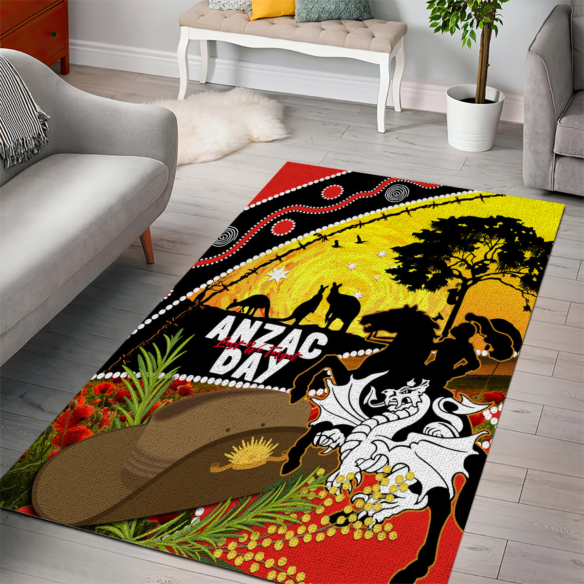 Dragons Rugby ANZAC Day Area Rug Saints Rosemary Starry Night - Vibe Hoodie Shop