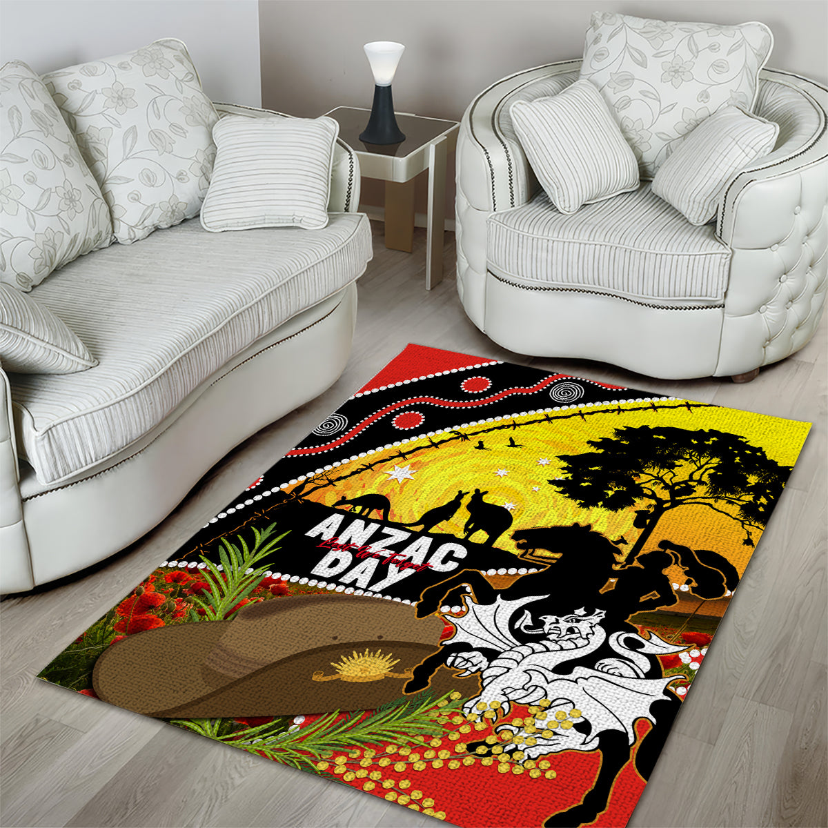 Dragons Rugby ANZAC Day Area Rug Saints Rosemary Starry Night - Vibe Hoodie Shop